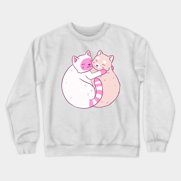 Cute cats hug Crewneck Sweatshirt by Yarafantasyart